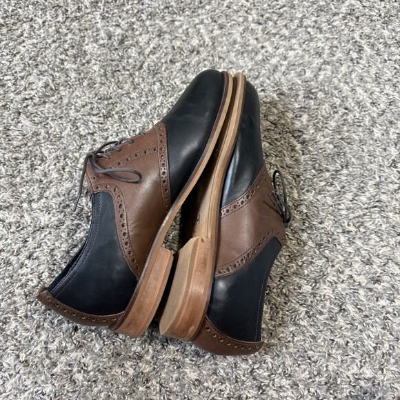 Cole Haan Carter Saddle Oxford Men\'s Size 9 M Wingtip Derby Shoes Black Brown main image 4